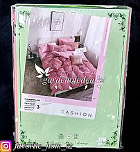 Комплект постельного белья "Зеленый Бамбук". Декор: Белые квадраты. Цвет: Розовый.