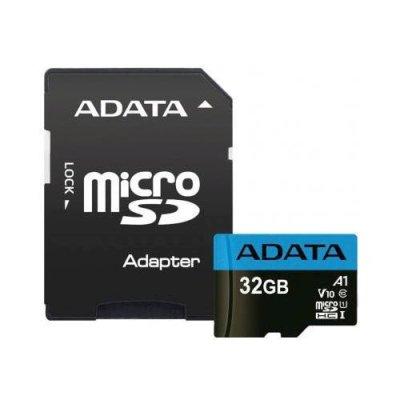 ADATA AUSDH32GUICL10A1-RA1 карта памяти microSDHC, 32GB, UHS-I Class 10 A1 + SD adapter