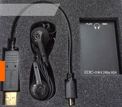 Цифровой мини диктофон Edic-mini 24bs A54 300h с наушниками и стереозаписью