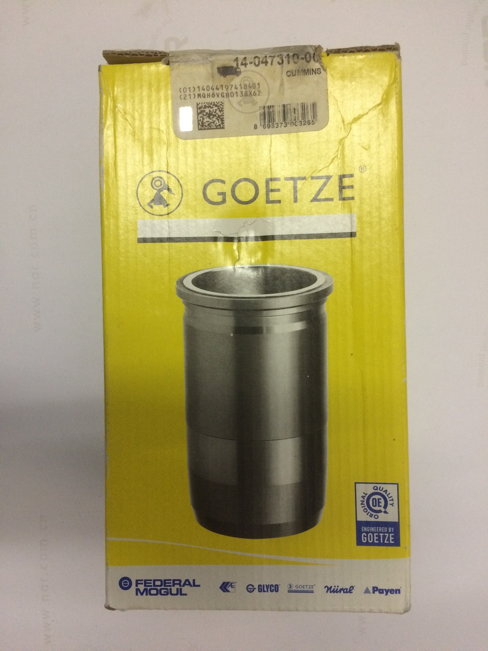 Гильза 14-047310-00, GOETZE, CUMMINS, FATIH 4BT/6BT, 102MM STD - фото 1 - id-p71028570