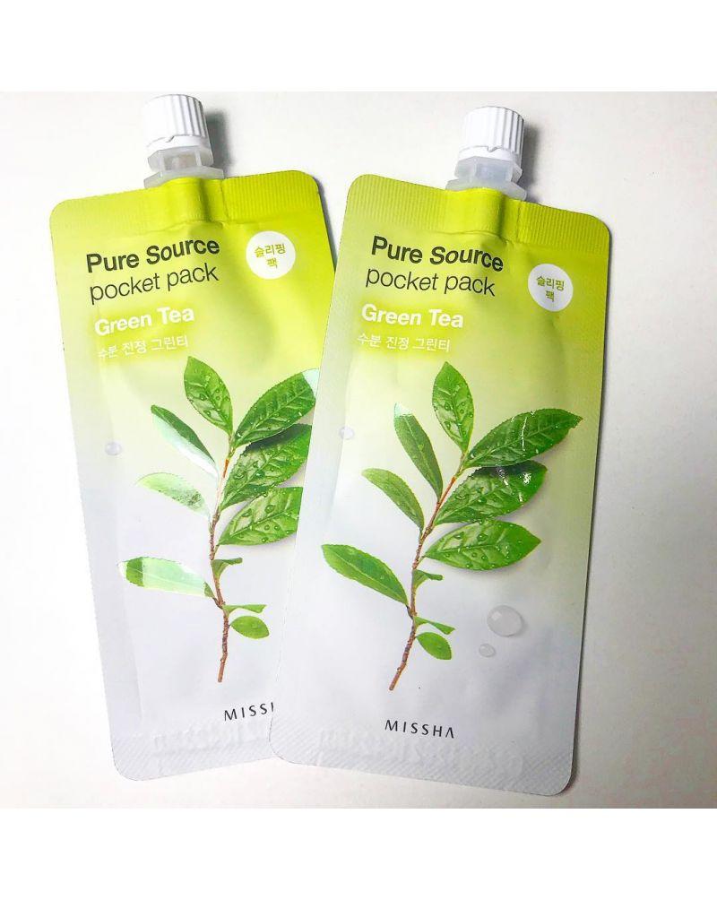 Ночная маска зеленый чай Missha Pure Source Pocket Pack Green Tea 10 ml.