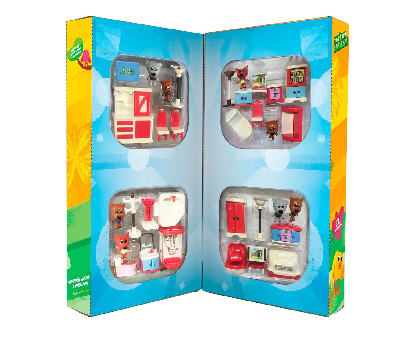 Игровой набор МИ-МИ-МИШКИ, Кеша, Тучка и Лисичка, 32 детали.