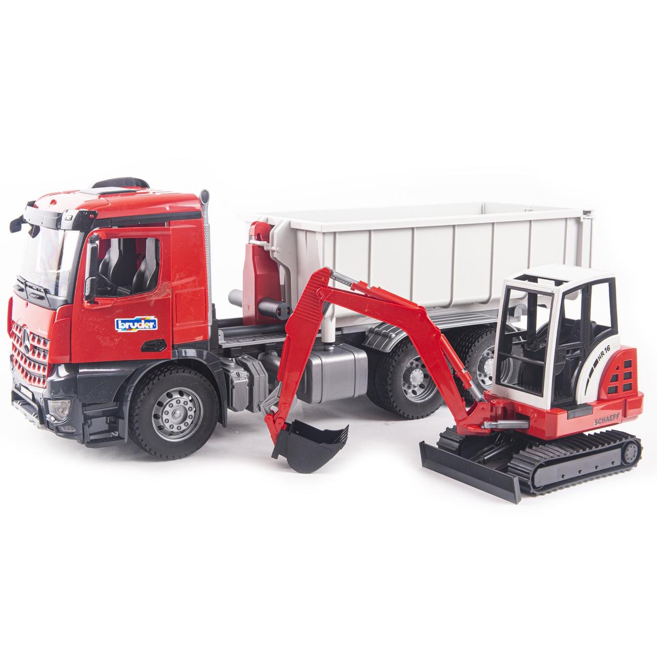 Bruder Игрушечный Самосвал Mercedes-Benz Arocs с мини погрузчиком (Брудер 03-624)