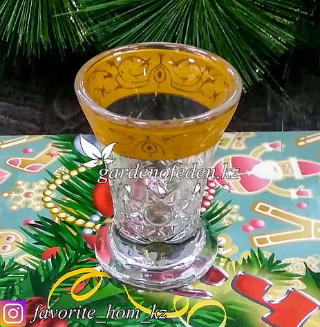 Рюмки из стекла. Цвет: Полупрозрачный/Желтый. Набор: 6 штук., фото 2