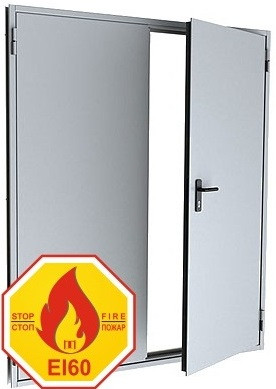 Двери противопожарные двупольные "ДМП EI60" ширина от 1100 мм. - фото 1 - id-p71139662