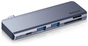 USB-концентратор Baseus Type-C to USB3.0x2/SD/TF/Type-C PD (CAHUB-K0G) для (Grey), фото 2