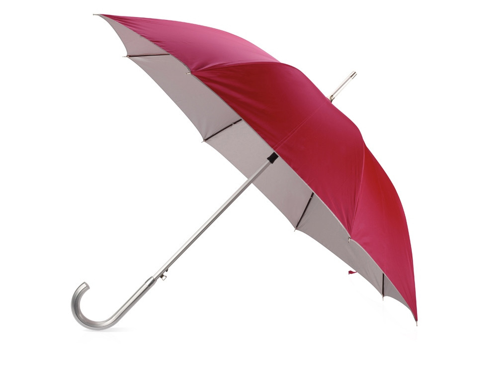 Зонт-трость полуавтомат Майорка, красный/серебристый (Р) - фото 1 - id-p71167794