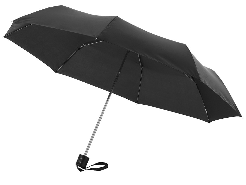 Зонт Ida трехсекционный 21,5, черный (Р) - фото 1 - id-p71167943