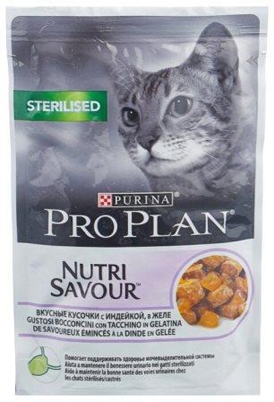 Pro Plan STERILISED 85г Индейка в ЖЕЛЕ Влажный корм для стерилизованных кошек ПроПлан - фото 2 - id-p71168951