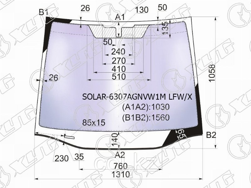 Стекло лобовое атермальное в клей OPEL ZAFIRA B 05-14 (Solar-X защита от ультрафиолета)