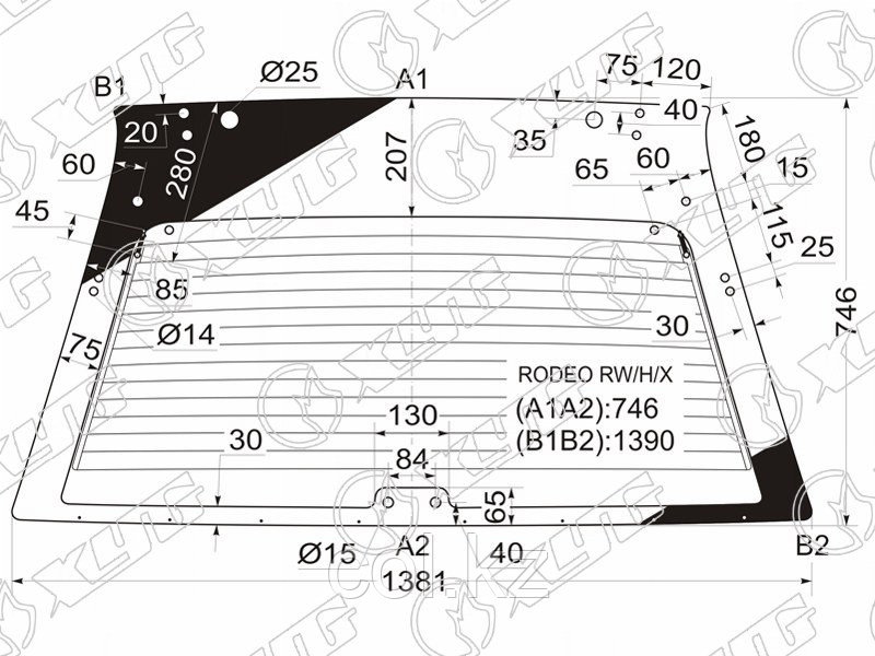 Стекло заднее с обогревом OPEL FRONTERA 88-97/ISUZU RODEO 88-97