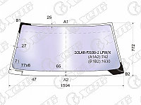 Стекло лобовое атермальное в клей TOYOTA LAND CRUISER 98-07 (Solar-X защита от ультрафиолета)