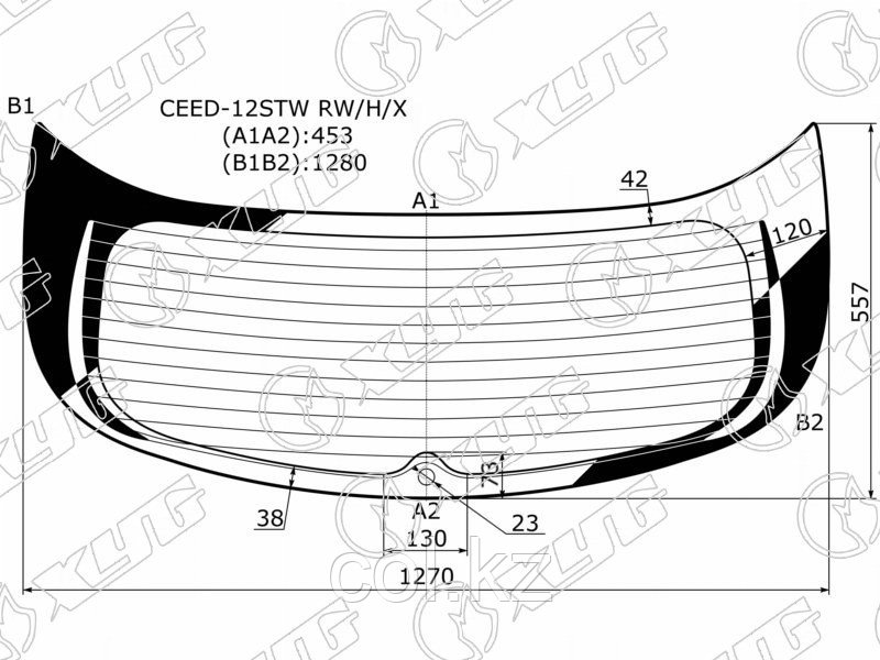 Стекло заднее(крышка багажника) с обогревом в клей KIA CEED 5D WGN 12-