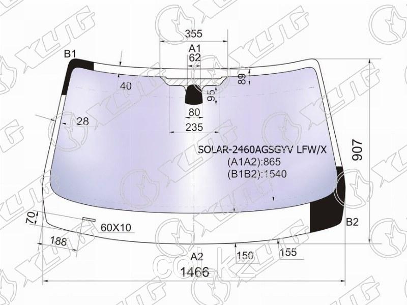 Стекло лобовое атермальное в клей BMW X1 E84 09-15 (Solar-X защита от ультрафиолета)