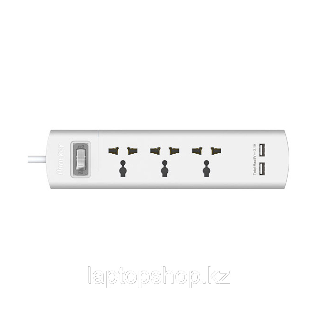 Сетевой фильтр HuntKey SZM307, 3 универсальные розетки / 2 USB 2.1 A, 1 ...