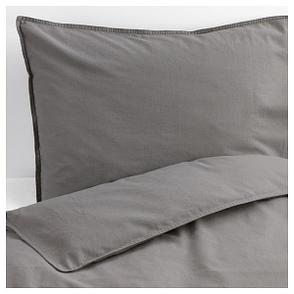 Пододеяльник и 2 наволочки ЭНГСЛИЛЬЯ серый 200x200/50x70 см ИКЕА, IKEA, фото 2