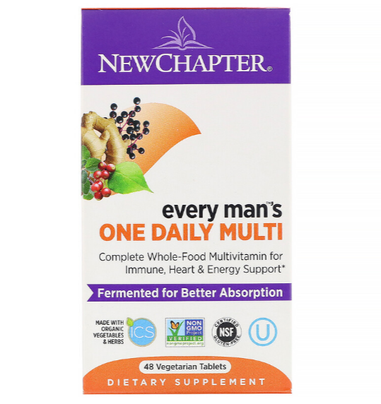 New Chapter, Every Man, ежедневная мультивитаминная добавка для мужчин, 48 растительных таблеток - фото 1 - id-p66365820