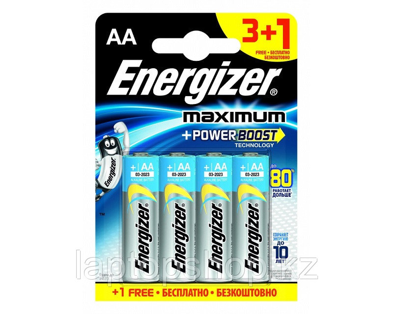Батарейка LR6 AA Energizer MAXIMUM Alkaline 3+1 штуки в блистере