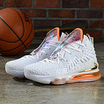 Баскетбольные кроссовки Nike Lebron 17 (XVII ) "White-Orange" from LeBron James, фото 2