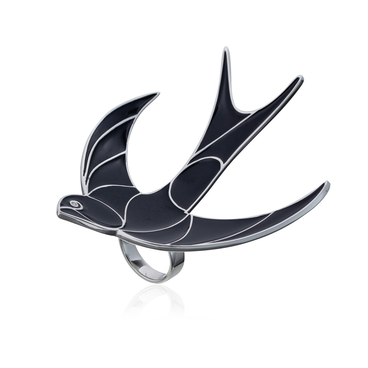 Серебряное Кольцо Ласточка Brosh Jewellery Серебро 925 (черный)