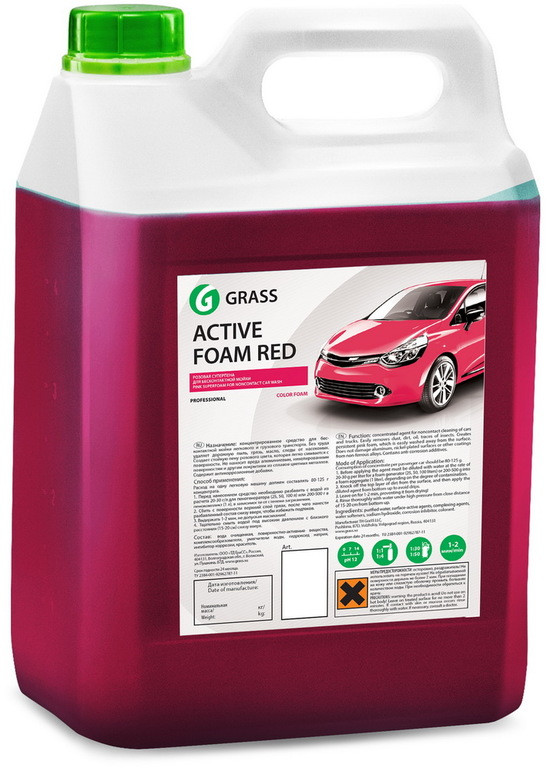 Автошампунь для ручной мойки автомобиля GraSS  "Active Foam Red"