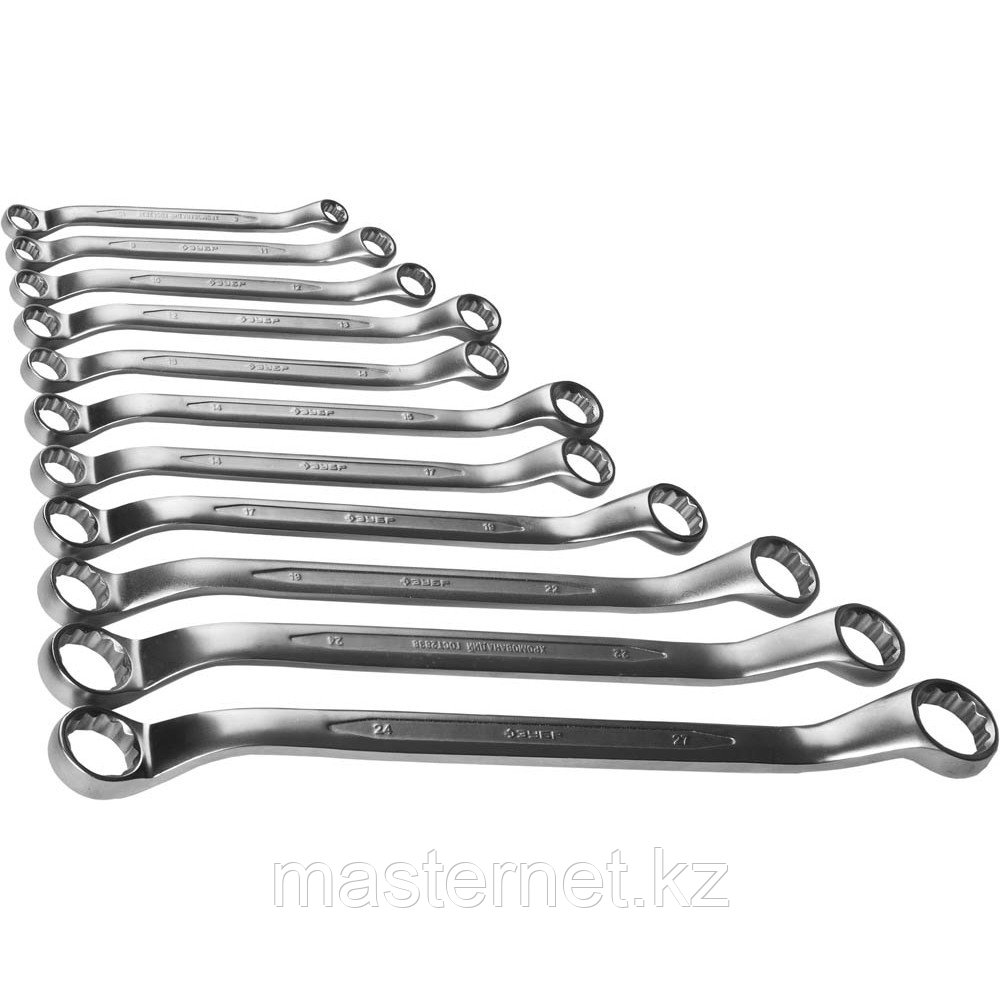 Набор накидных гаечных ключей изогнутых 11 шт, 8 - 27 мм, ЗУБР - фото 2 - id-p67646519