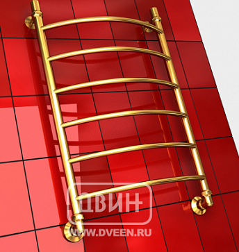 ДВИН Полотенцесушитель  R 80/50 1"-1/2" Водяной (К3 Золотой хром)