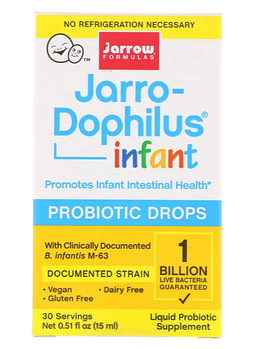Jarrow Formulas, Jarro-Dophilus, пробиотические капли для младенцев, 15 мл (0,51 жидк. унции)