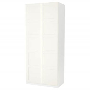 Гардероб ПАКС Бергсбу белый 100x60x236 см ИКЕА, IKEA, фото 2