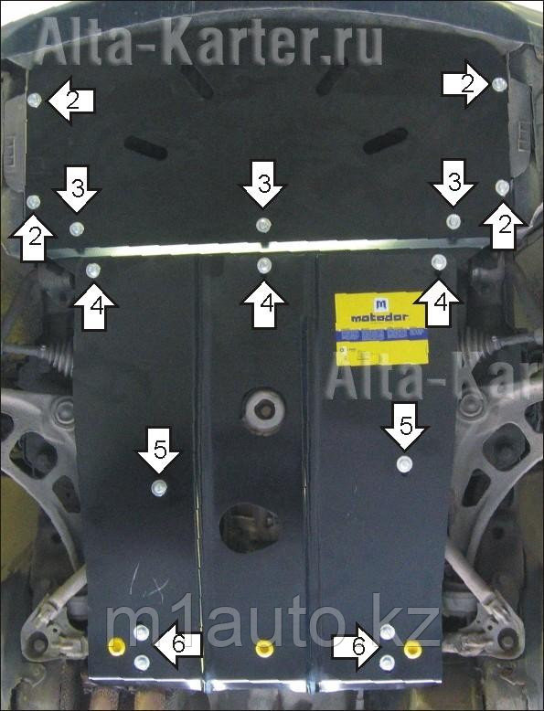 Защита картера двигателя и кпп BMW 3-серия E46 1998-2001 - фото 1 - id-p6487454