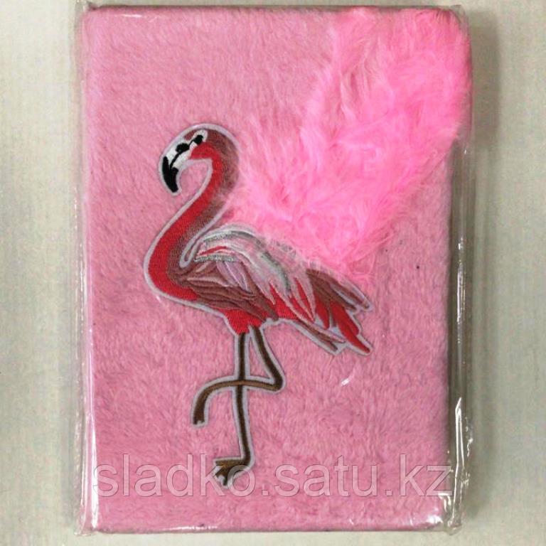 Ежедневник для девочки А5 Розовый фламинго с перьями - фото 1 - id-p71217119