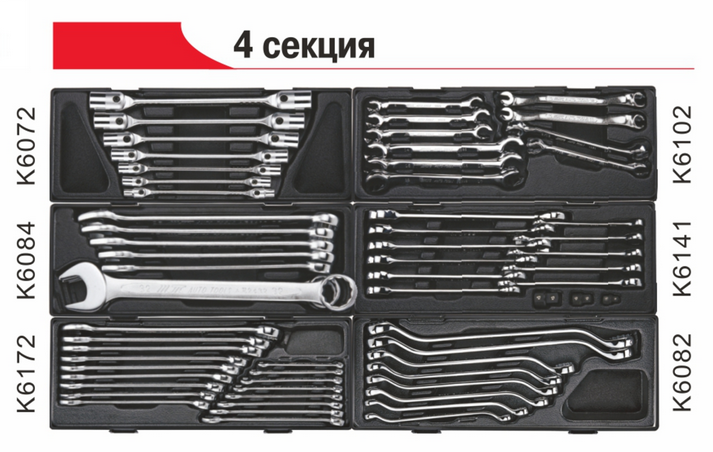 JTC Тележка инструментальная (JTC-5641) 8 секций с набором инструментов 496 предметов JTC - фото 7 - id-p60658104