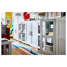Шкаф с дверями БРИМНЭС белый ИКЕА, IKEA, фото 3