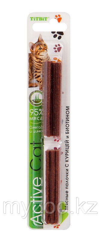 Палочки мясные ActiveCat с курицей и биотином