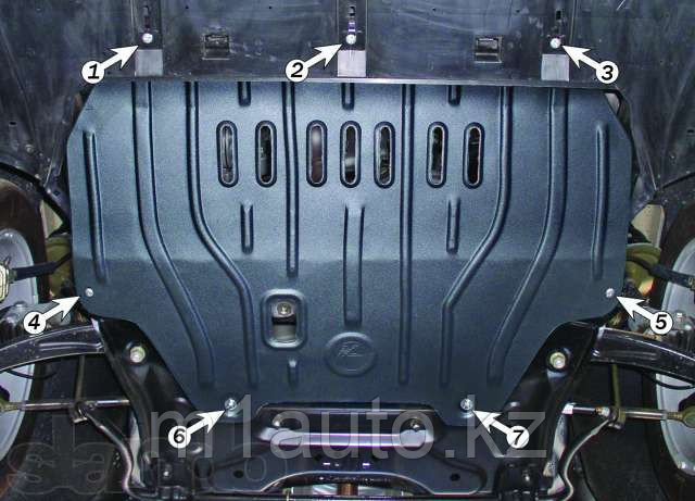 Защита картера двигателя и кпп BMW 7 серия E65, E66 2001-2008 2 части - фото 3 - id-p6487791