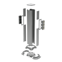 Алюминиевая колонна 0,71 м, цвет светло-серебристый металлик