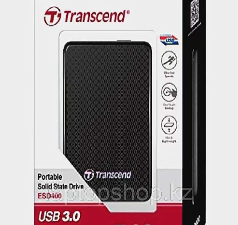 Внешний диск SSD Transcend 512GB USB 3.0 External Solid State Drive (TS512GESD400K) - фото 2 - id-p71229242