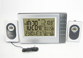 Беспроводная метеостанция с 2 радиодатчика: для сауны до 140°C и улицы температура и влажность