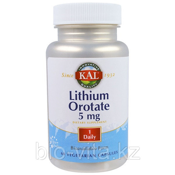Литий. Оротат лития 5 мг. 60 капсул. KAL
