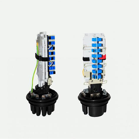 Оптическая муфта FOSC FTTH 400 A8 с кронштейном для адаптеров SC-24port, фото 2