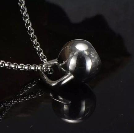 Цепочка с кулоном, "гиря" (цвет-серебро), фото 2