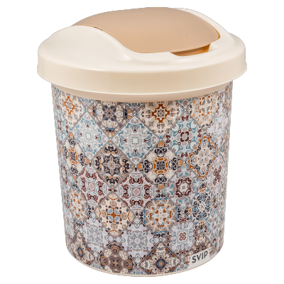 Контейнер для мусора круглый 12 л декор "Марокко" - фото 1 - id-p71154552