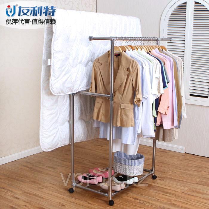 Вешалка для одежды напольная двойная, регулируемая длина 85,5-150x47x168 см, Youlite - фото 1 - id-p71265716