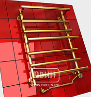 Полотенцесушитель ДВИН Q primo electro 80/50 1"-3/4"-1/2" Электр. ТЭН справа (К эл. Золотой хром)