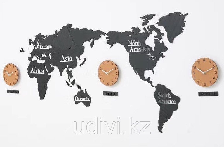 3D настенные часы Карта мира. - фото 1 - id-p71280080