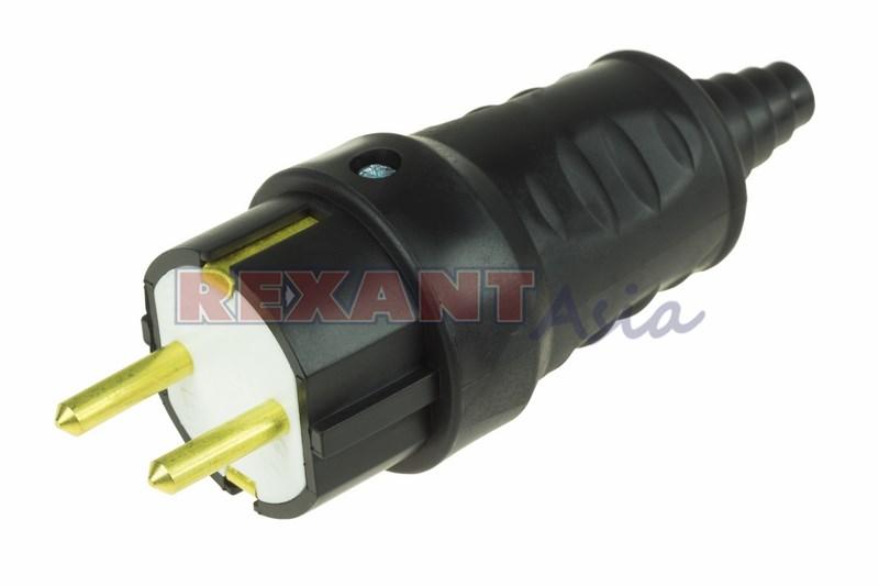 Вилка Евро каучук (11-8506), Rexant