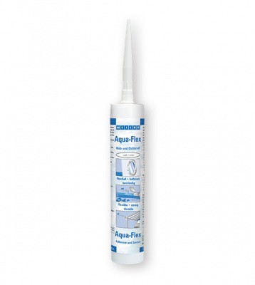 WEICON Aqua-Flex (310мл) Специальный клей-герметик для мокрых и влажных поверхностей. Белый.