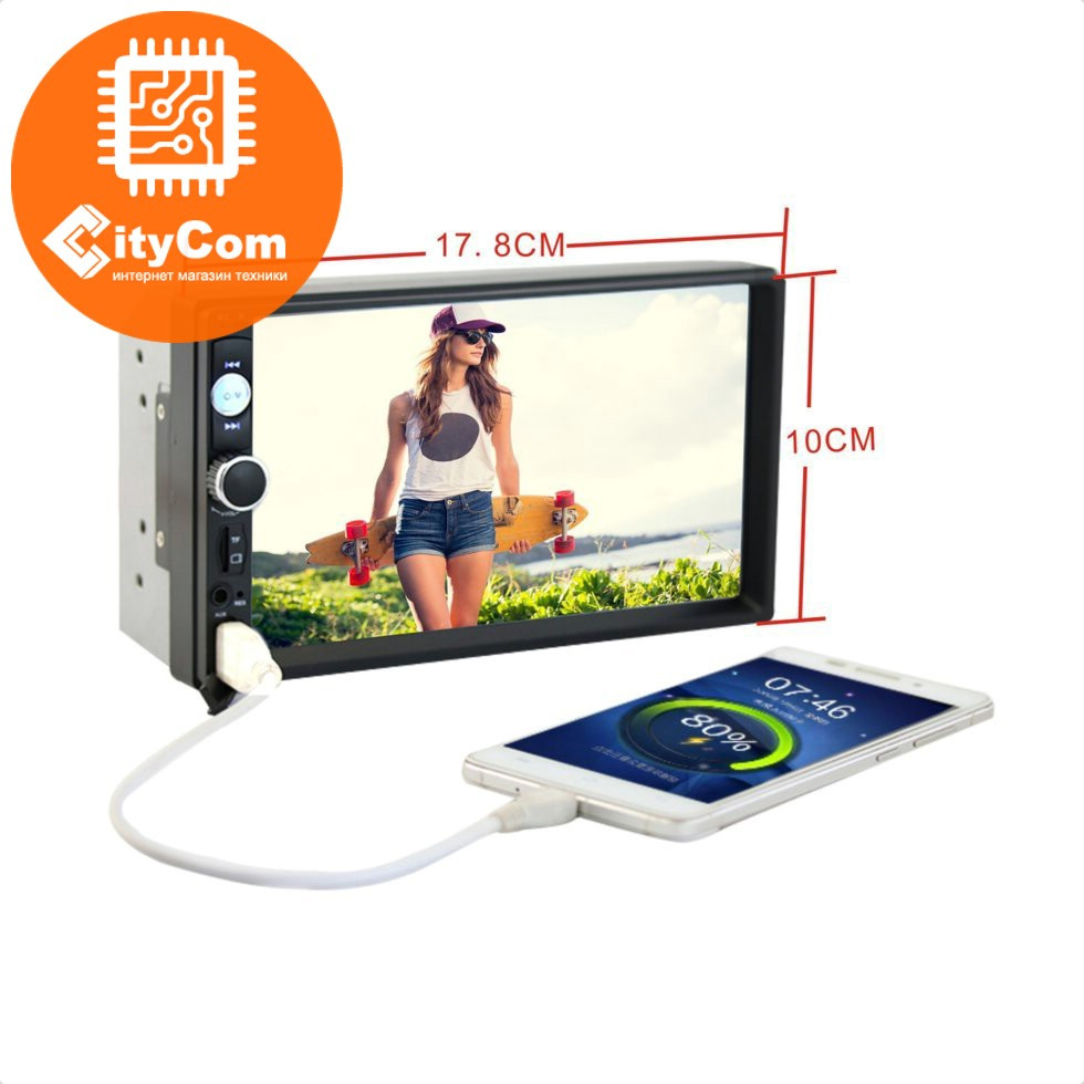 7 дюймовый TFT дисплей (440 x 240) Поддержка видео форматов: RMVB / RM / FLV / 3GP / MPEG / DVIX / XVID / DTA
