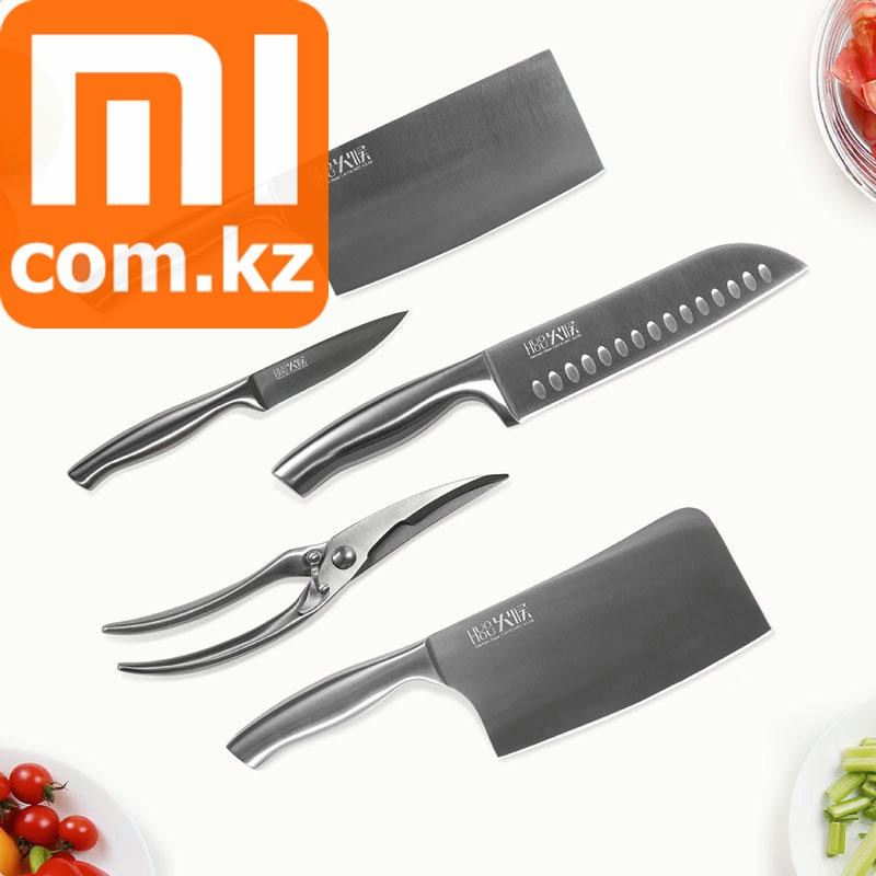 Набор стальных ножей 5 в 1 Xiaomi Mi Huo Hou Stainless Steel Knife set. Оригинал. Арт.5924