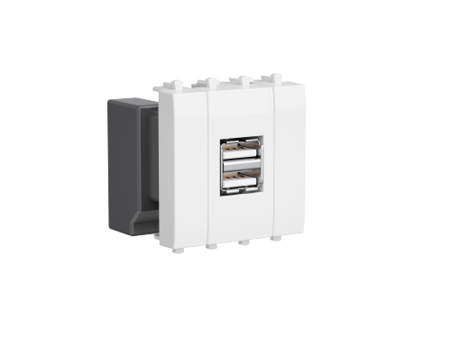 USB зарядное устройство модульное, "Avanti", "Белое облако", 2 модуля - фото 1 - id-p71340567